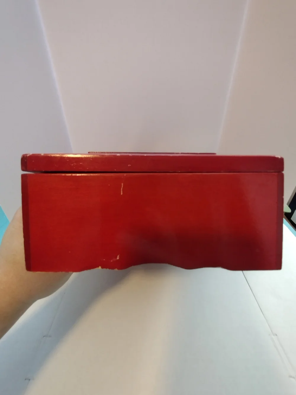Princess Marcella Borghese Red Decorative Lacquered Trinket Box w/ Gold Accents